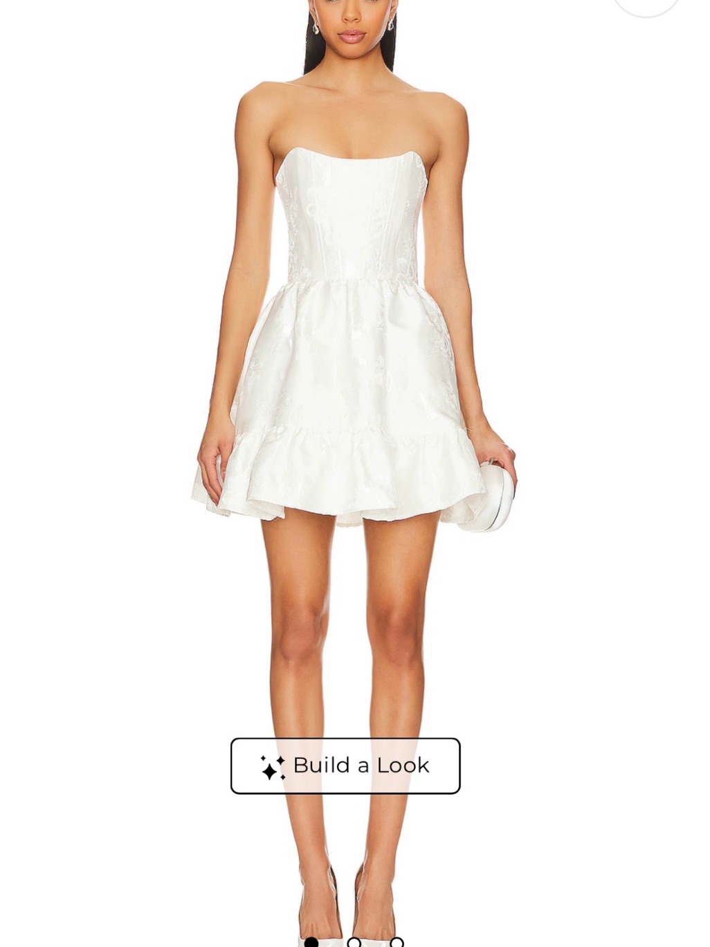 Revolve Strapless White Sweetheart Mini Dress